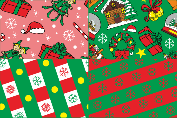 10 Christmas Seamless Patterns with SVG for Web and Print Graphics