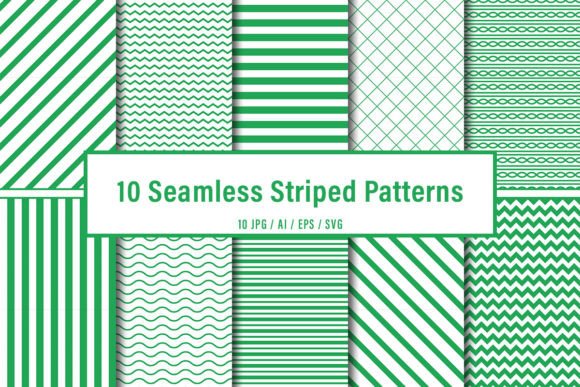 10 Seamless Green Striped Patterns for Small Business Branding