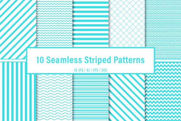10 Seamless Light Blue Striped Patterns for Local Business Branding