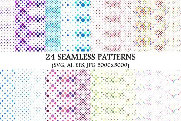 24 Seamless Color Dot Patterns for Creative Design