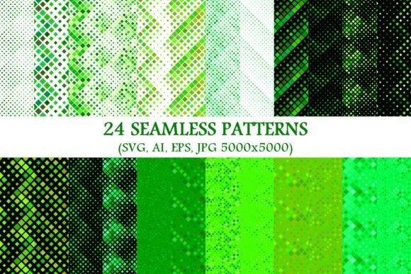 24 Seamless Green Square Patterns for Local Business Branding