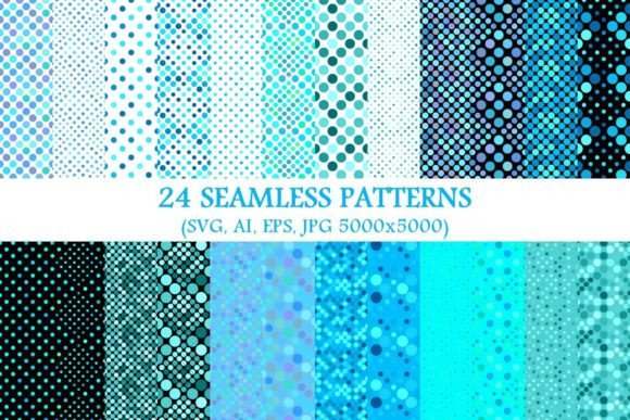 24 Seamless Light Blue Dot Patterns for Modern Graphics