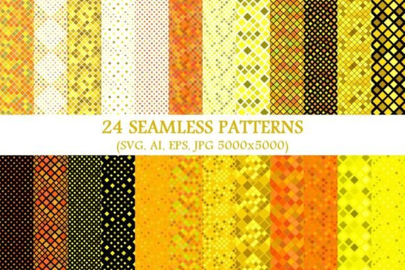 24 Seamless Yellow Square Patterns for Creative Design