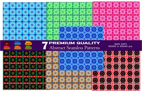 Abstract Seamless Patterns Set for Modern Web and Graphic Design
