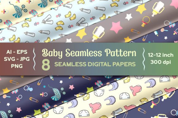 Baby Seamless Patterns Pack for Graphic Design