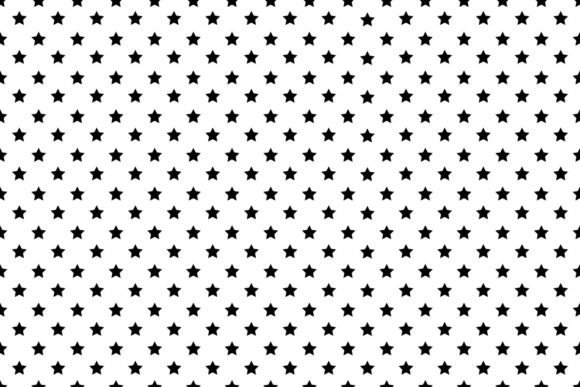 Black and White Seamless Stars Patterns for Web and Print Design