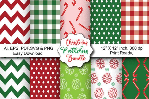 Christmas Digital Patterns Bundle for Creative Projects