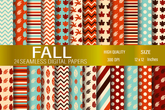 Fall Digital Papers Patterns for Crafting and Design