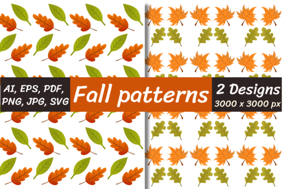 Fall Seamless Patterns for Web and Editorial Design