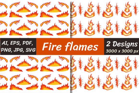 Fire Flames Patterns for Crafting and Design