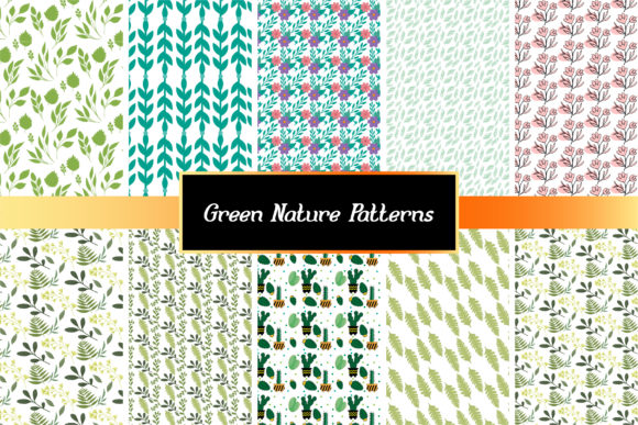 Green Nature Patterns for Creative Design Projects