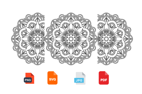 Mandala Adults Coloring Patterns - Graphic Design Asset for Handmade Creations