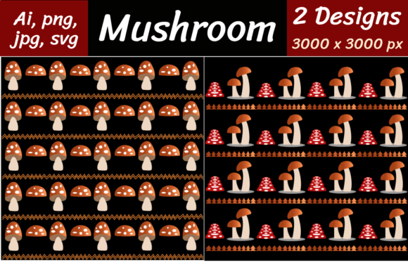 Mushroom Patterns for Creative Design Projects