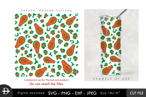 Papaya Leopard Fruit Graphics for Crafting