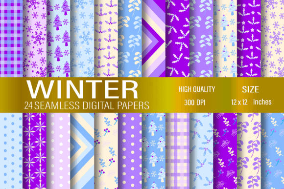 Winter Digital Papers for Cricut & Handmade Projects